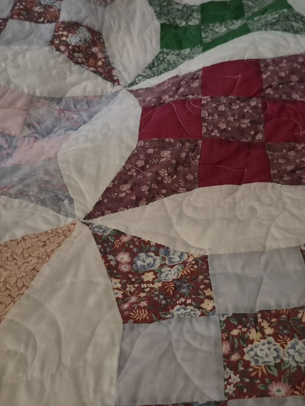 Handmade Multicolor Patchwork Cotton Quilt - Pastel Squares 80